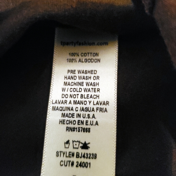 T Party Love Brown Distressed short sleeve t shirt S NWT - Picture 6 of 6